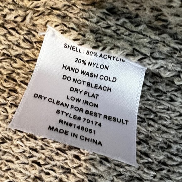 Monteau Los Angeles Beige Heather Oatmeal Collared Long tunic Sweater Vest S - Picture 5 of 8